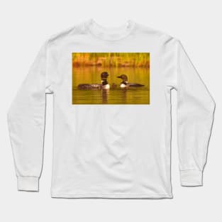 Common loon family portrait Long Sleeve T-Shirt